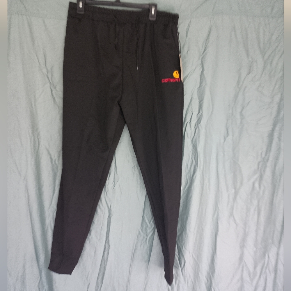 Carhartt Black Sweatpants with Red Logo